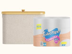 Lifewit Toilet Paper Storage Basket with Lid & Handle, 20L/30L Capacity, Bamboo Design, Removable Lid, Multi-Functional Bathroom Organizer