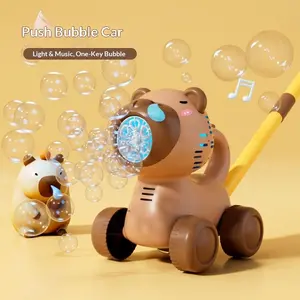 Portable Strawberry Bear Bubble Machine, With music automatic bubble blowing toy, Toys for 3 4 5 6 Year Old Boy Girl Kids Outdoor Toys for Party Birthday End of School Year Gifts