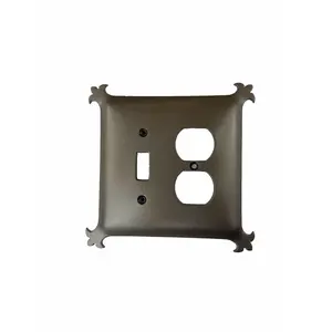 Classic Spanish Revival Hammered Iron Double Switch Plate Toggle/Duplex SEPH36
