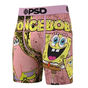 PSD Mens SpongeBob SquarePants Mood Boxer Brief - Standard Length 7 Inch Inseam, Soft and Breathable Poly Blend Fabric