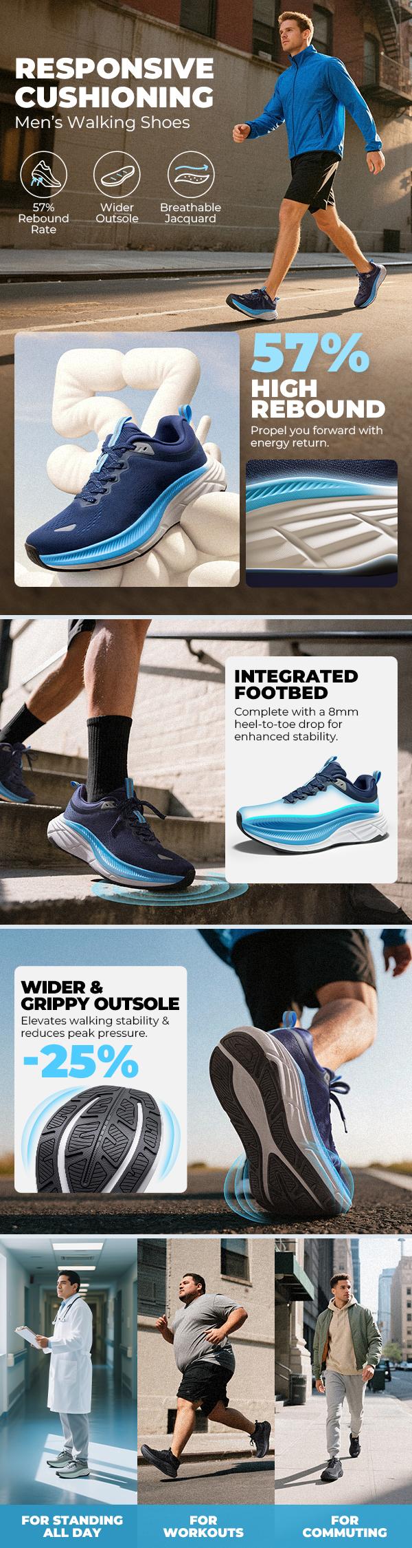 NORTIV 8 Men's Lifestyle Sneakers - Casual Footwear for Running and Walking Versatile Running Trek Shoes Sporty Running Shoes Workout Sneakers