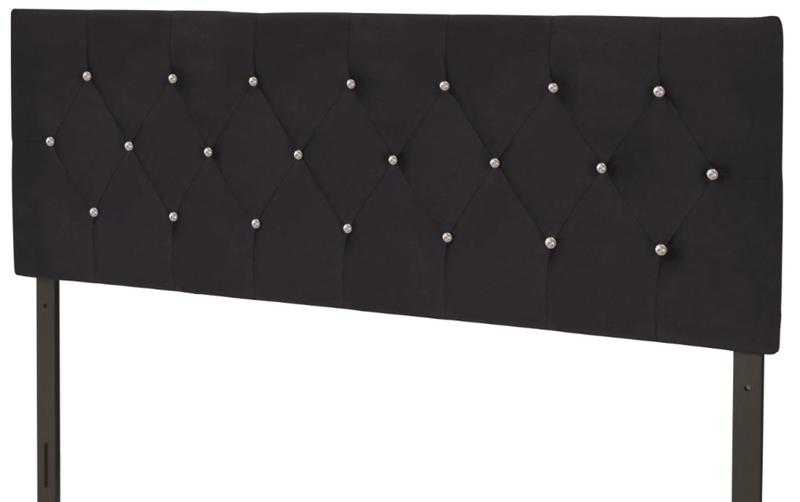 Favorer Concetta Diamond Tufted Velvet Upholstered Headboard, Silver Gray/Black/Blue/Pink