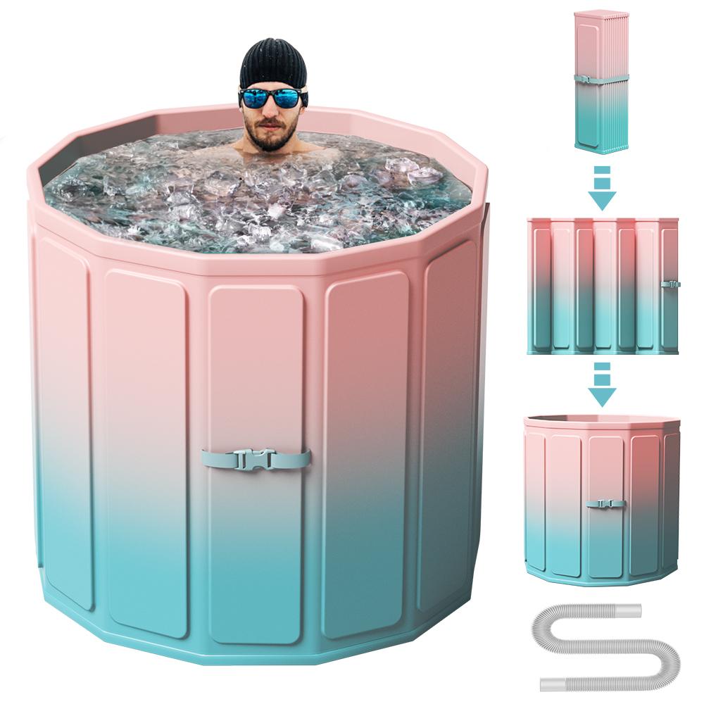 Portable Ice Bath Tub, Foldable Bathtub for Fast Muscle Recovery, Home Outdoors Gyms, Quick Opening without Installation, No Water Leakage, Ice/Hot Universal soaker  tub, Large Size 77 Gal