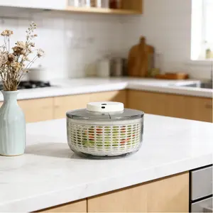 CNCEST Electric Salad Spinner Vegetable Dryer, 6.34 Quart Lettuce Spinner One-Button Operation Salad Washer & Colander for Kitchen, Home & Restaurant