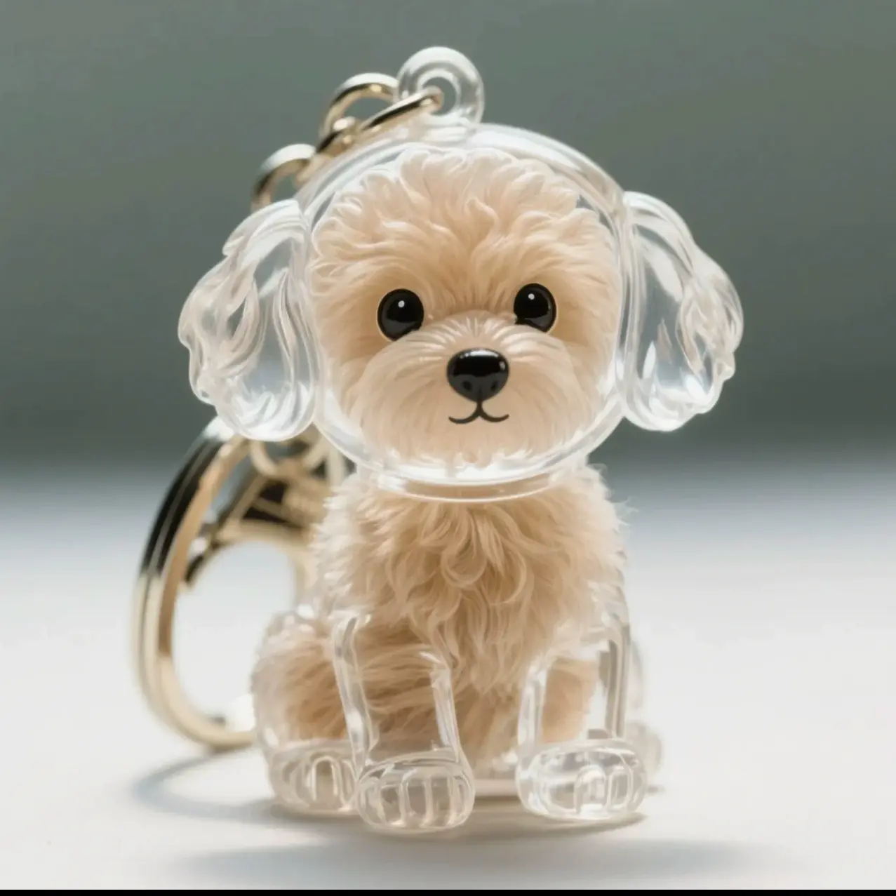 Animal Paw Gift Keychain, DIY Acrylic Pet Fur Holder, Commemorative Keepsake for Dog or Cat Hair, Memorial Pendant Charm, Acrylic Resin Keychains, Animal Paw Keychains