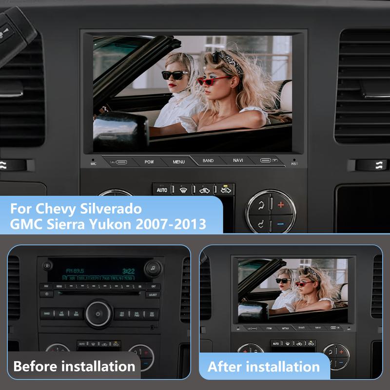 Android 13 Car Radio Stereo 8 inch Touch Screen with USB-C for Chevy Silverado GMC Sierra Yukon Buick with Wireless CarPlay & Android Auto