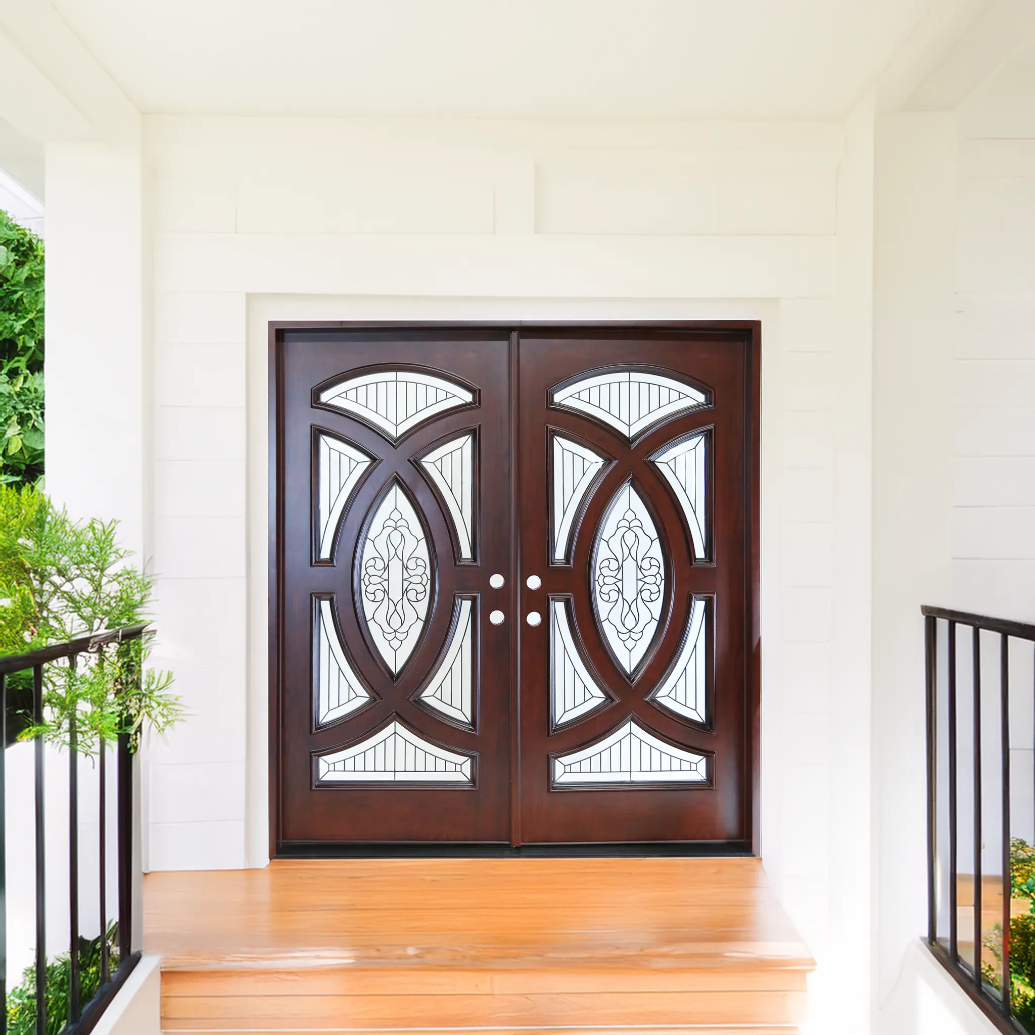 Elegant Exterior Composite Door AR06A Triple Bevel Glass