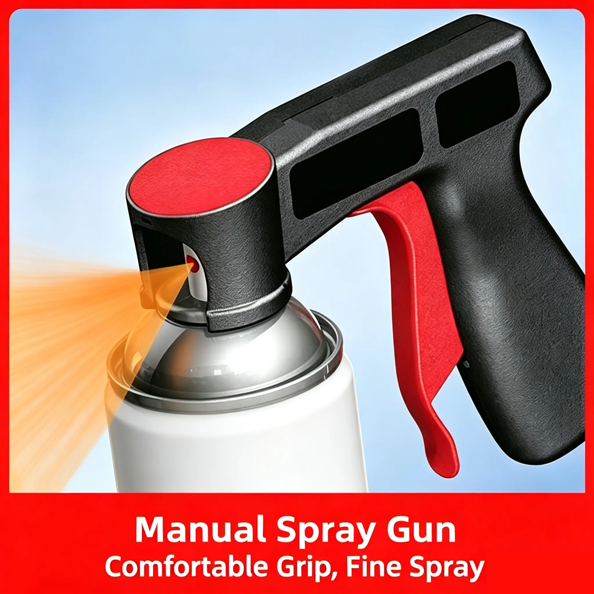 Reusable Spray Can Trigger Handle with Full Hand Grip, Convert Regular Spray Cans Into Paint Sprayer, Automotive Body Repair Paint Spraying Tool for DIY Painting Projects