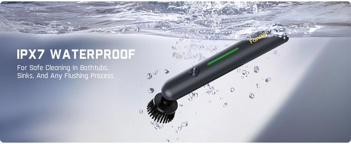 Fanttik G9 Nano Electric Spin Scrubber, Cordless Power Grout Brush, Type-C Fast Charging with LED Power Display, IPX7 Waterproof, 8 Replaceable Heads for Cleaning Grout, Corners, Crevices