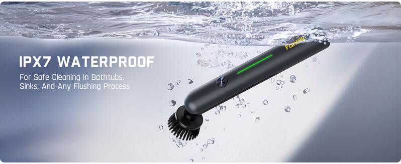 Fanttik G9 Nano Electric Spin Scrubber, Cordless Power Grout Brush, Type-C Fast Charging with LED Power Display, IPX7 Waterproof, 8 Replaceable Heads for Cleaning Grout, Corners, Crevices