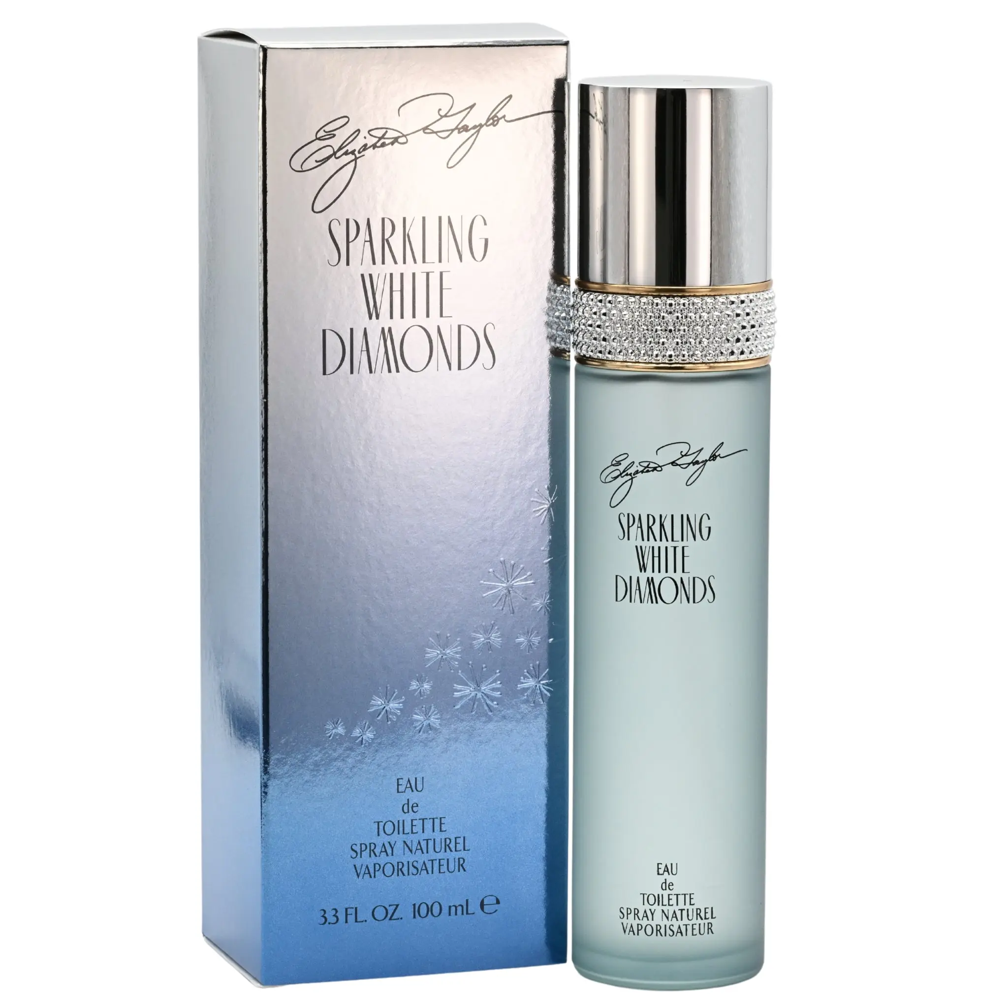 Elizabeth Taylor Sparkling White Diamonds Women's Fragrance Eau de Toilette - 3.4 fl oz Floral Spray Bottle, Authentic Perfumes with Lily-Rose-Amber Notes, New in Box, Floral Scented Fragrance, White Diamond Perfume