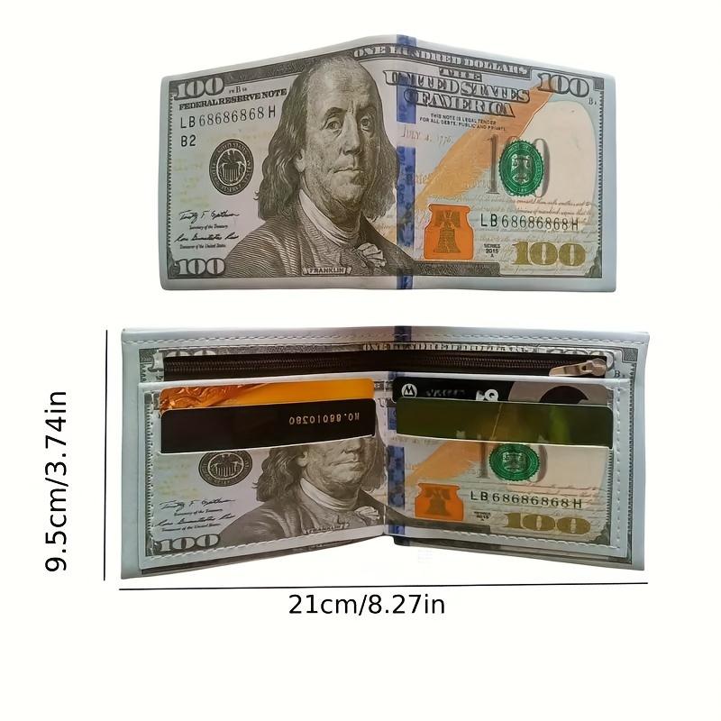 Vintage Retro Dollar Bill Wallet: PU Leather, Credit Card Holder, Zippered Coin Pouch, Foldable Design for Men