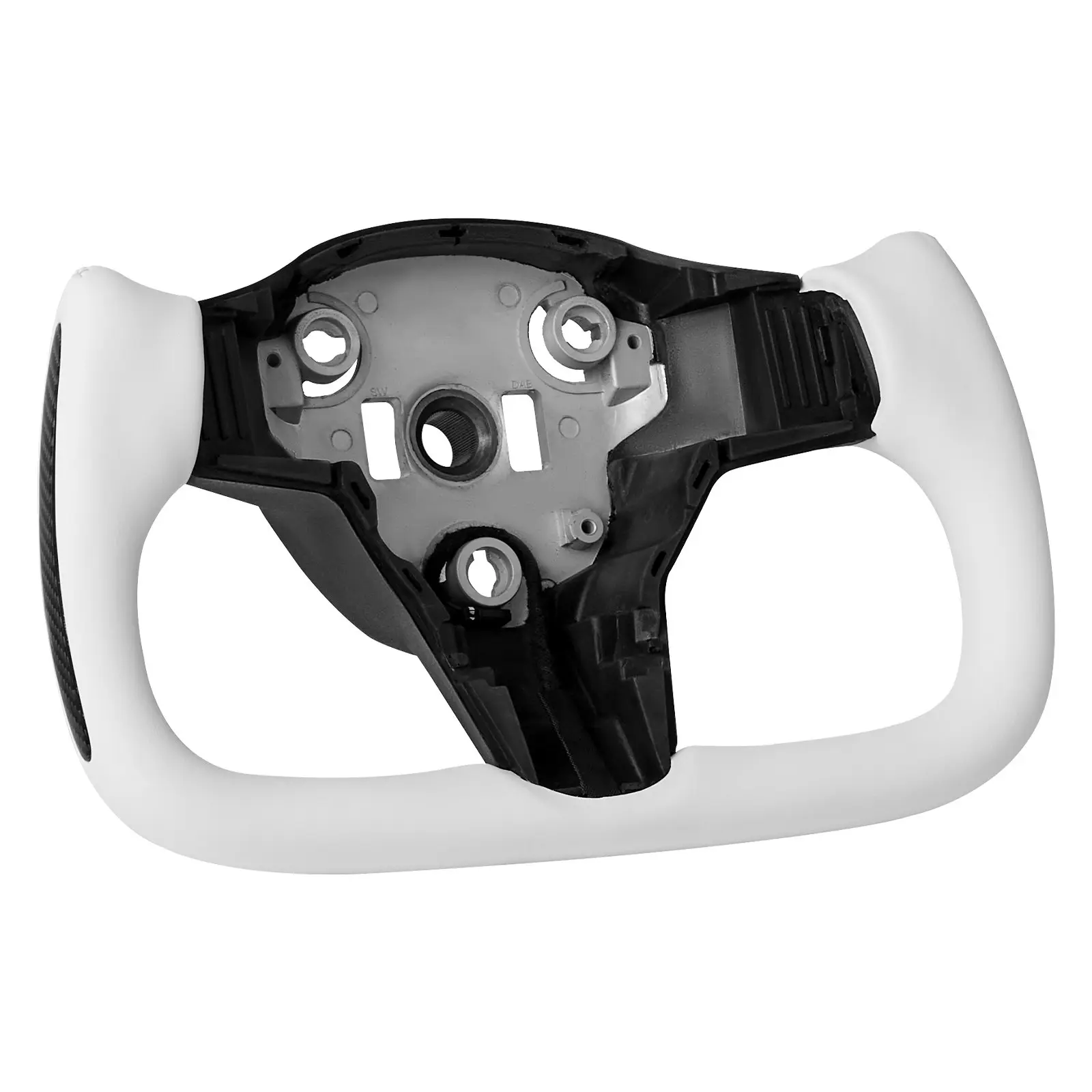 VEVOR Lightweight Carbon Fiber Steering Wheel - Aluminum-Magnesium Alloy Construction, D-Shaped Flat Bottom, Heated, Leather Non-Slip Grip, Refined Craftsmanship, Comfortable Handling, 4-Step Install, Full Set of Installation Tools, Vehicle-Specific Fit