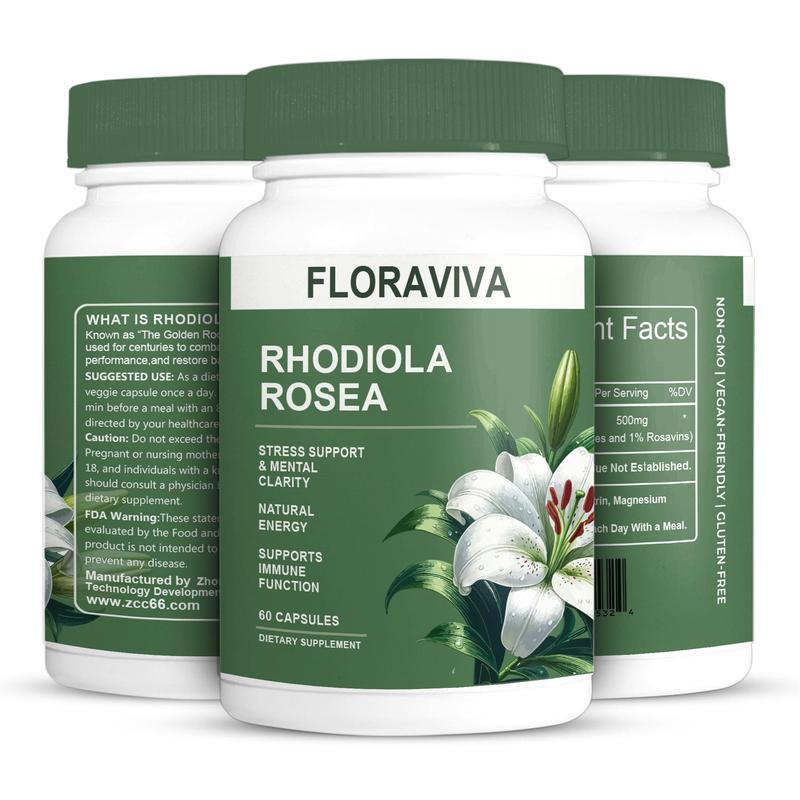 Sales king  Floraviva Rhodiola Rosea Capsules - 60 Count for Stress Support Mental Clarity & Natural Energy - Supports Immune Function  Healthcare, Supplement, Vitamin, Edible, Dietary, Fitness, Bathroom