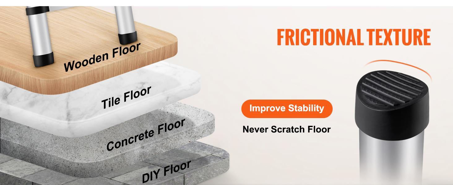 VEVOR Telescoping Ladder, TikTokShopBlackFriday,   Aluminum One-button Retraction Collapsible Extension Ladder, Capacity with Non-slip Feet, Portable Multi-purpose Compact Ladder for Home, RV, Loft, ANSI Liste