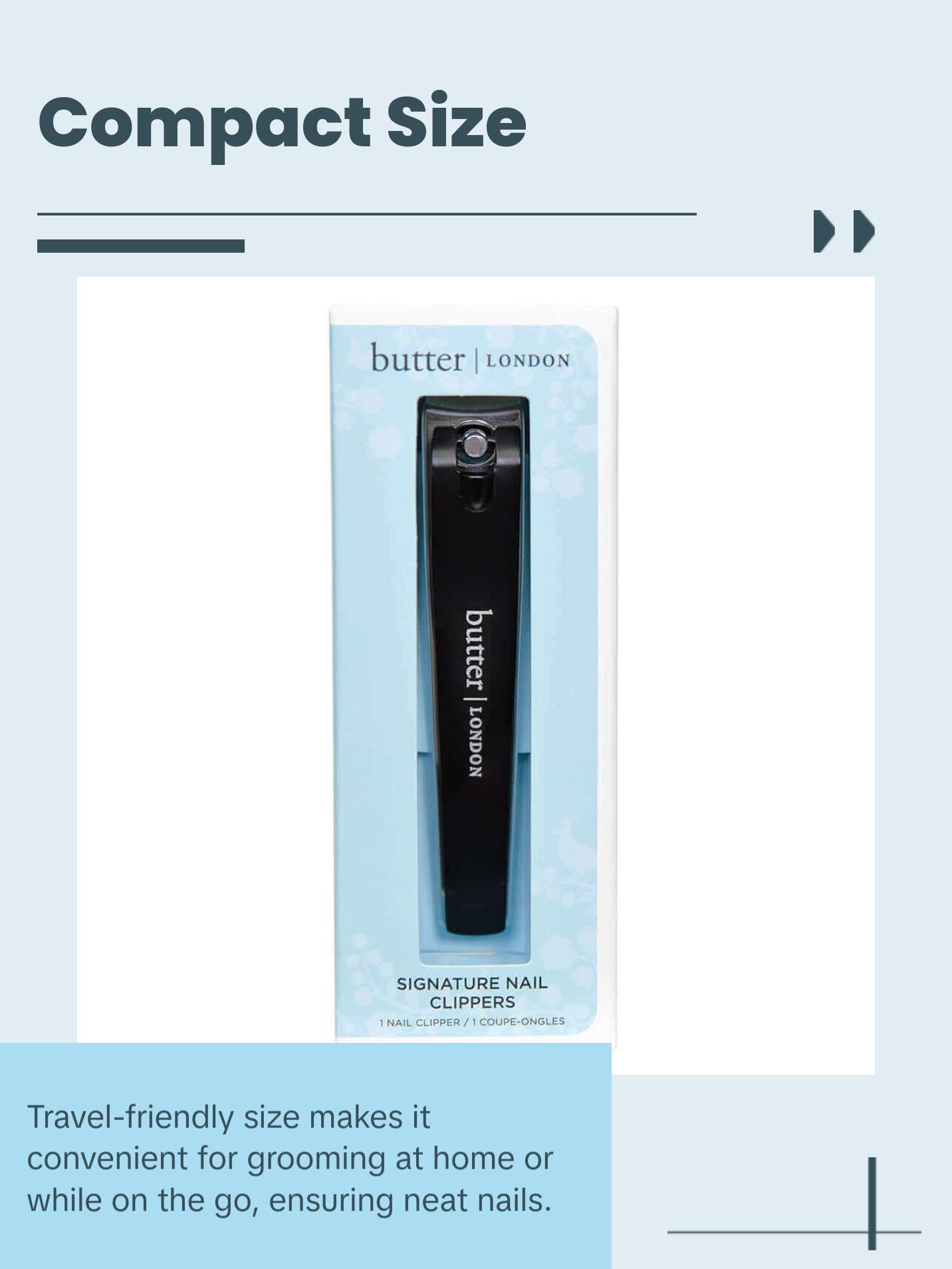 butter LONDON Signature Nail Clippers - Stainless Steel for Manicure and Pedicure butter LONDON Signature Nail Clippers - Stainless Steel for Manicure and Pedicure