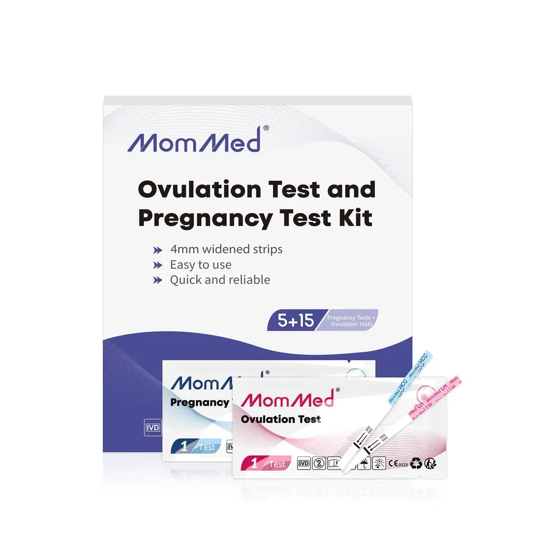 MomMed Ovulation Test Strips, Ovulation and Pregnancy Tests, Ovulation and Pregnancy Test Strips Combo Kit, Track Ovulation and Detect Early Pregnancy, Easy to Use Ovulation Predictor Kit, Accurate Fertility Test for Women tiktokshopbacktoschool