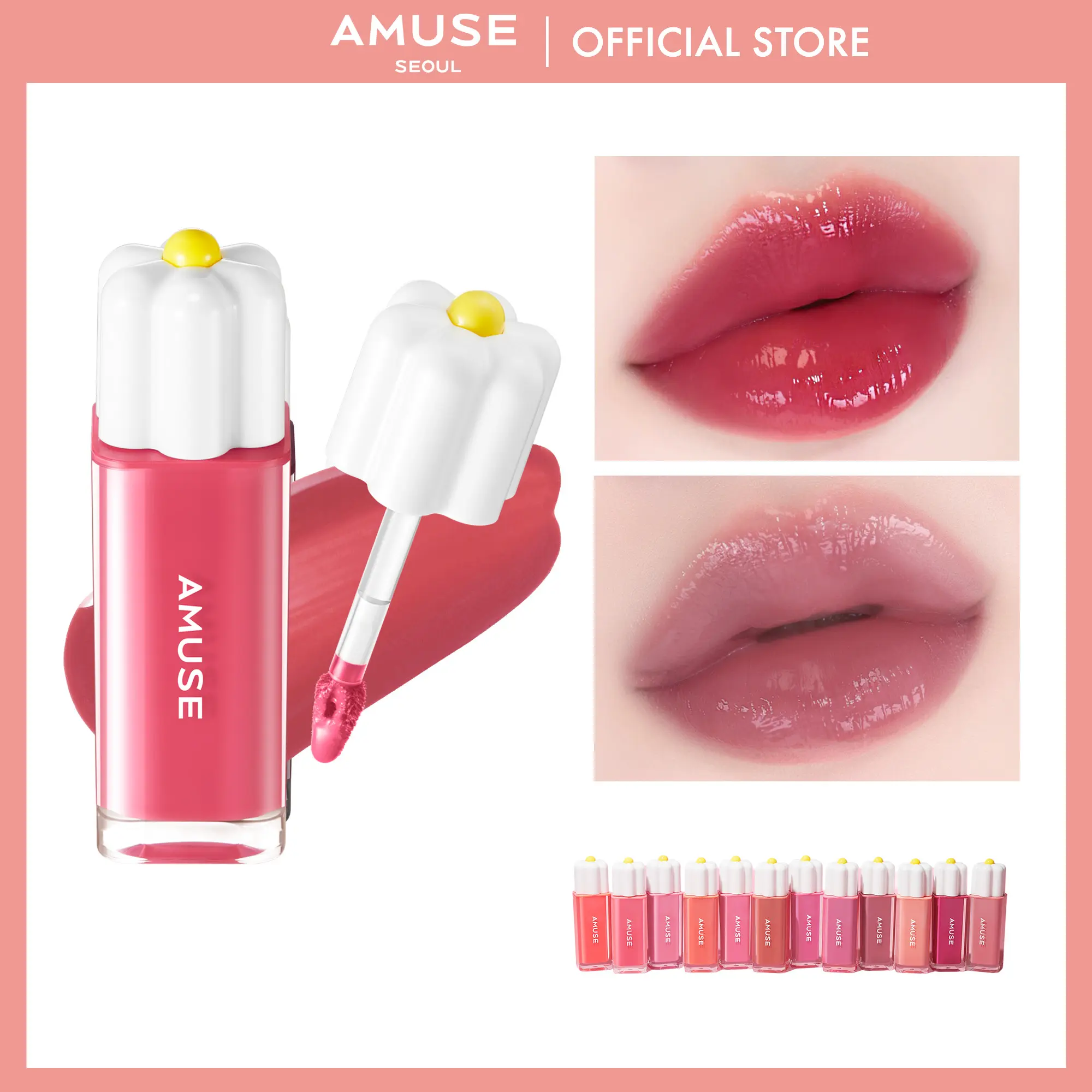 [AMUSE Seoul Official] DEW TINT | 15 Shades | Lipstain, Lipgloss, Glossy, Long-lasting, Vegan