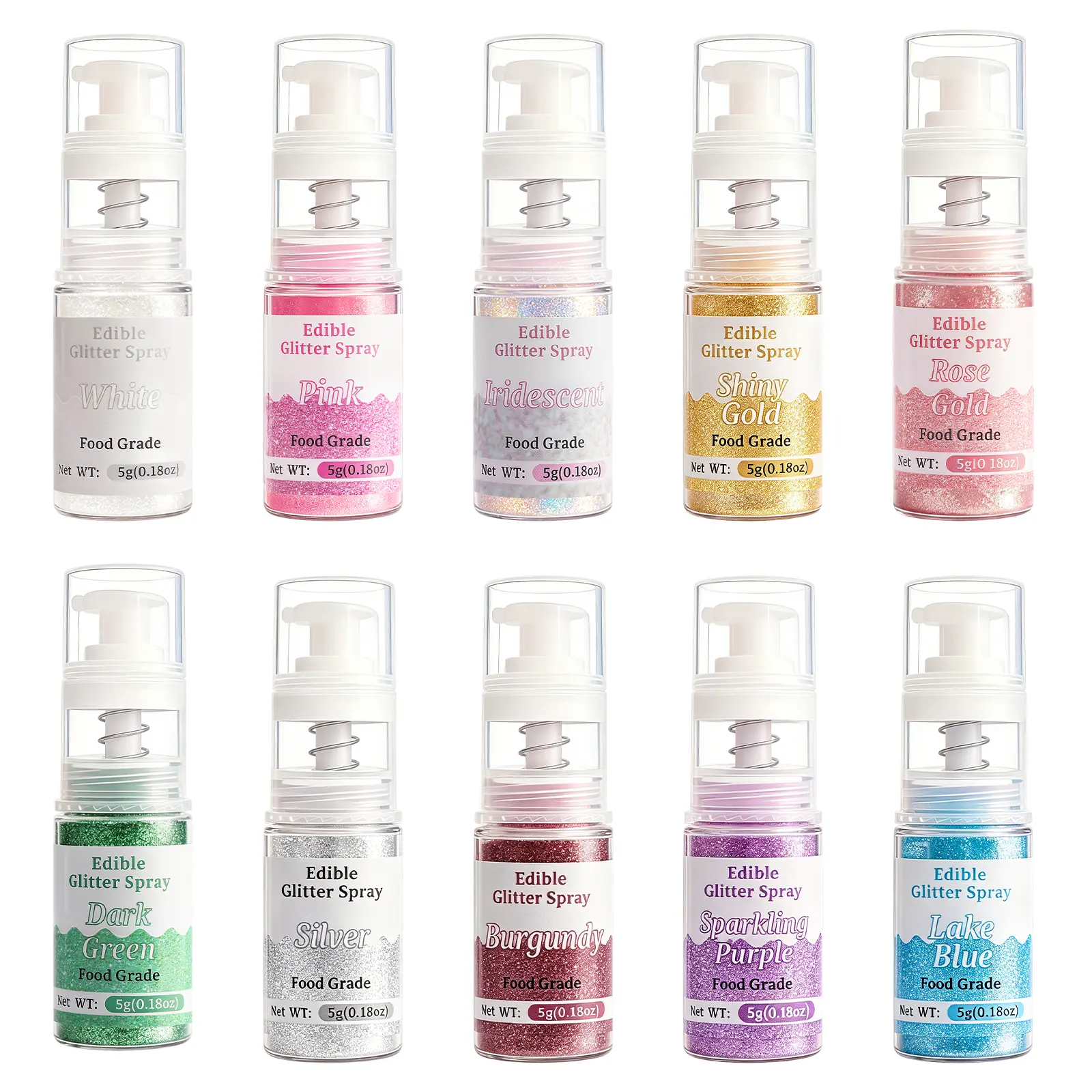 10Colors Edible Luster Dust 5g Food Grade Cake Decorating Powder for Baking Frosting Gumpaste Drink Metallic Shimmer Glitter Dessert Icing Buttercream  Sprinkle Scoops Rainbow Sprinkles Cupcake Decoration Bake Nata