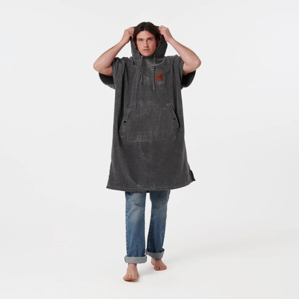 The Digs Extra-Warm Poncho - Heather Grey