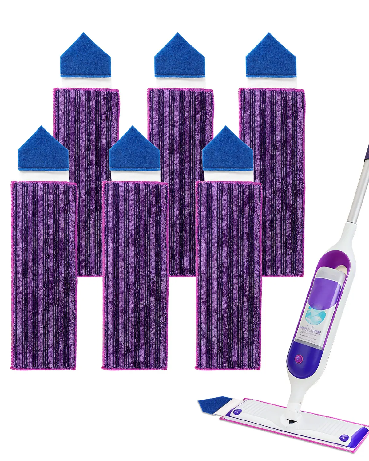 KEEPOW Upgraded Reusable Refill Pads With Scrubbing Pads Compatible with Swiffer PowerMop Microfiber Power Mop Refills Power Mop Pads Replacement for Hardwood Floor Cleaning