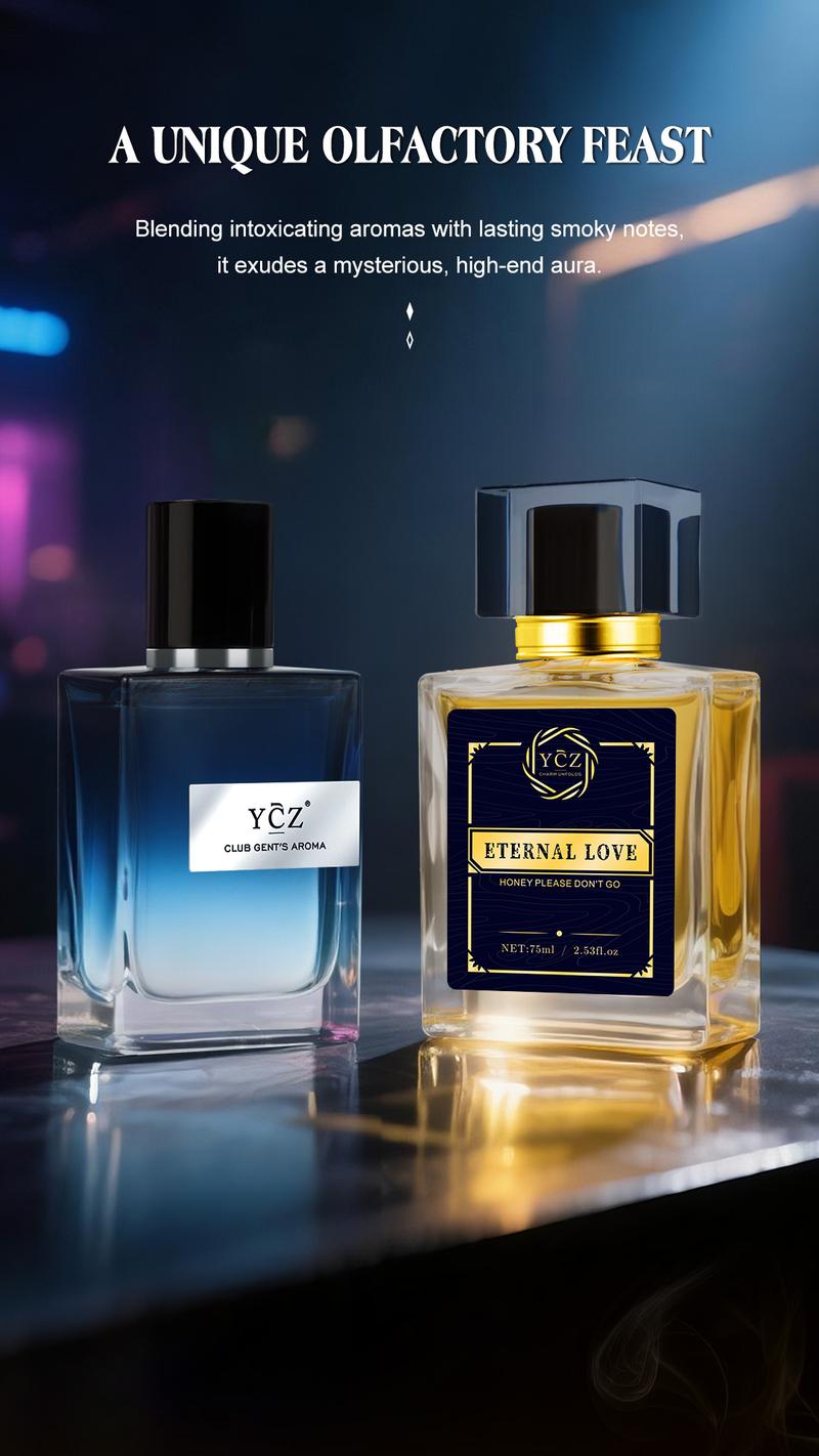 YCZ Men's Perfume Combo - Club Gent's Aroma 50ml & Carnival Eternal Love 75ml - Aromatic Woody & Spicy Woody Scent - Long Lasting EDP - Nightclub Must-Have - Premium Gift Set - Fragrance Intense & Long Lasting - Amber Oud