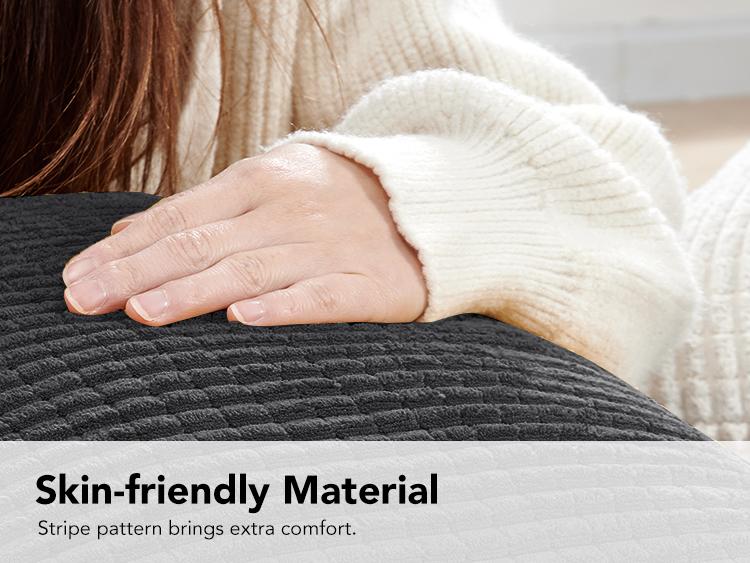 Deconovo 4-Pack Throw Pillow Covers, Soft Corduroy Fabric with Striped Pattern, Perfect for Sofa, Bedroom, and Living Room