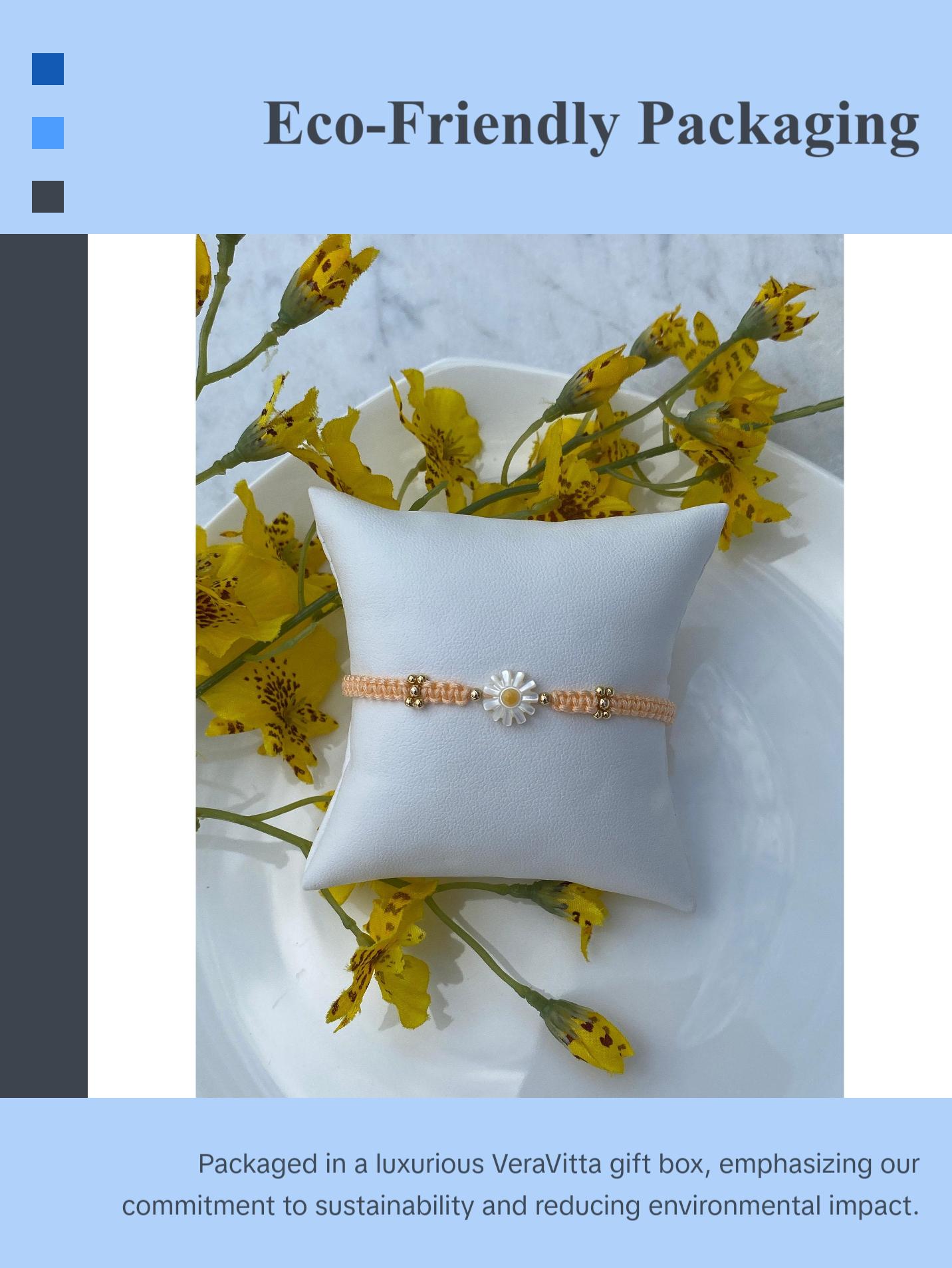 Adjustable Macrame Daisy Flower Bracelet