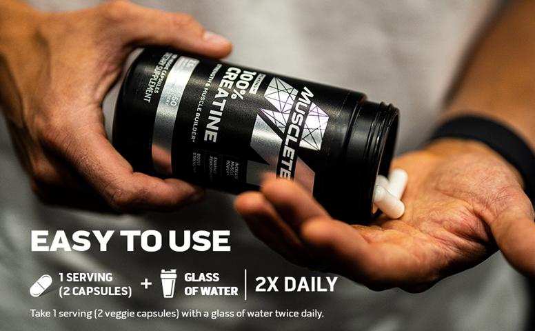 MuscleTech Platinum Creatine Monohydrate Capsules - Creapure Creatine Pre & Post Workout Muscle Strength, Muscle Recovery & Energy Boosting