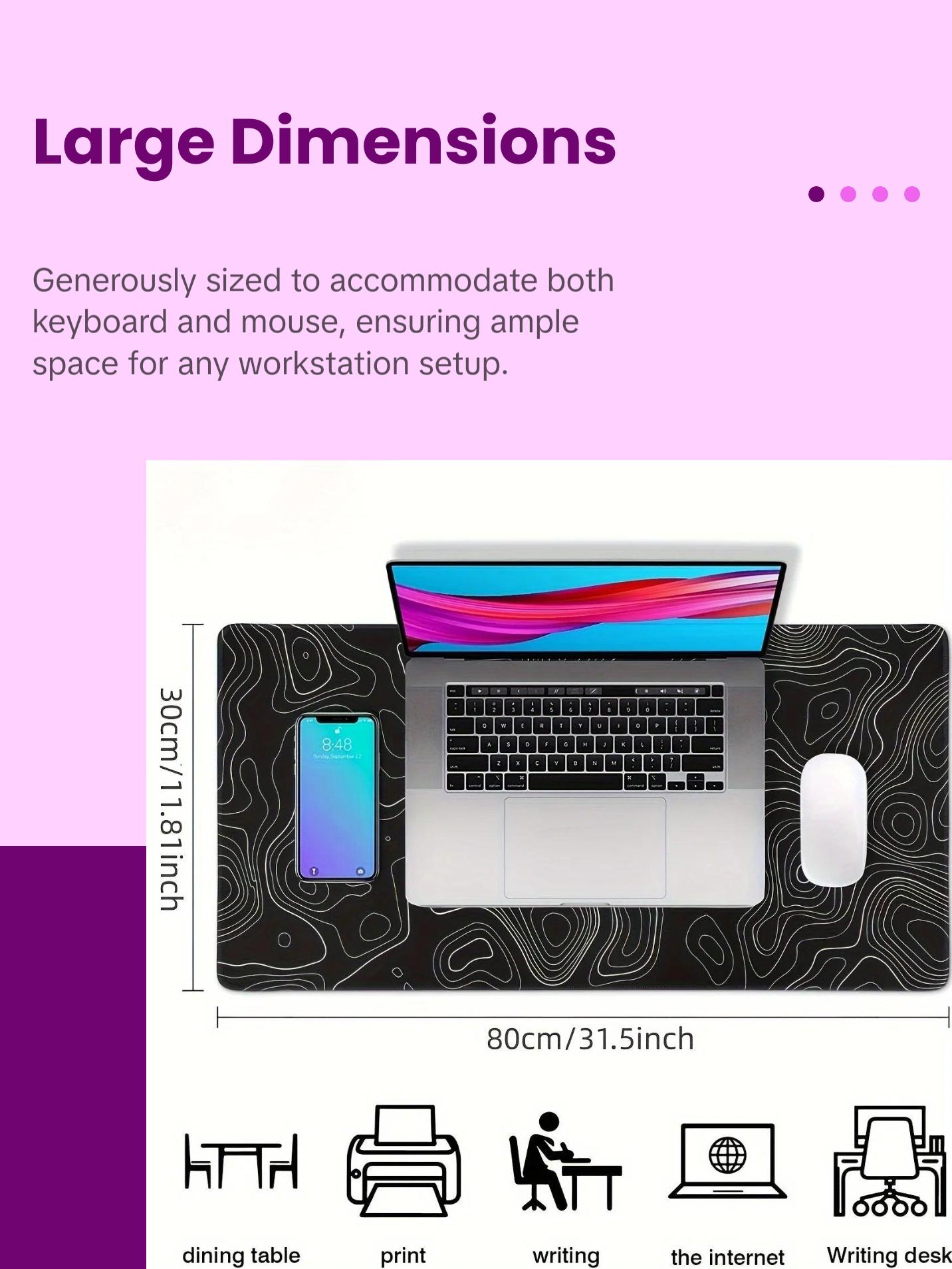 Large Gaming Mouse Pad, Non-Slip Rubber Base Keyboard Mouse Mat Desk Pad for Work, Game, Office,