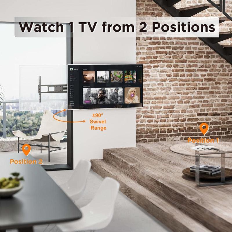 Full Motion Dual Arm TV Wall Mount for 37 in. - 70 in. Flat Panel TV's with 25 Degree Tilt, 77 lb. Load Capacity