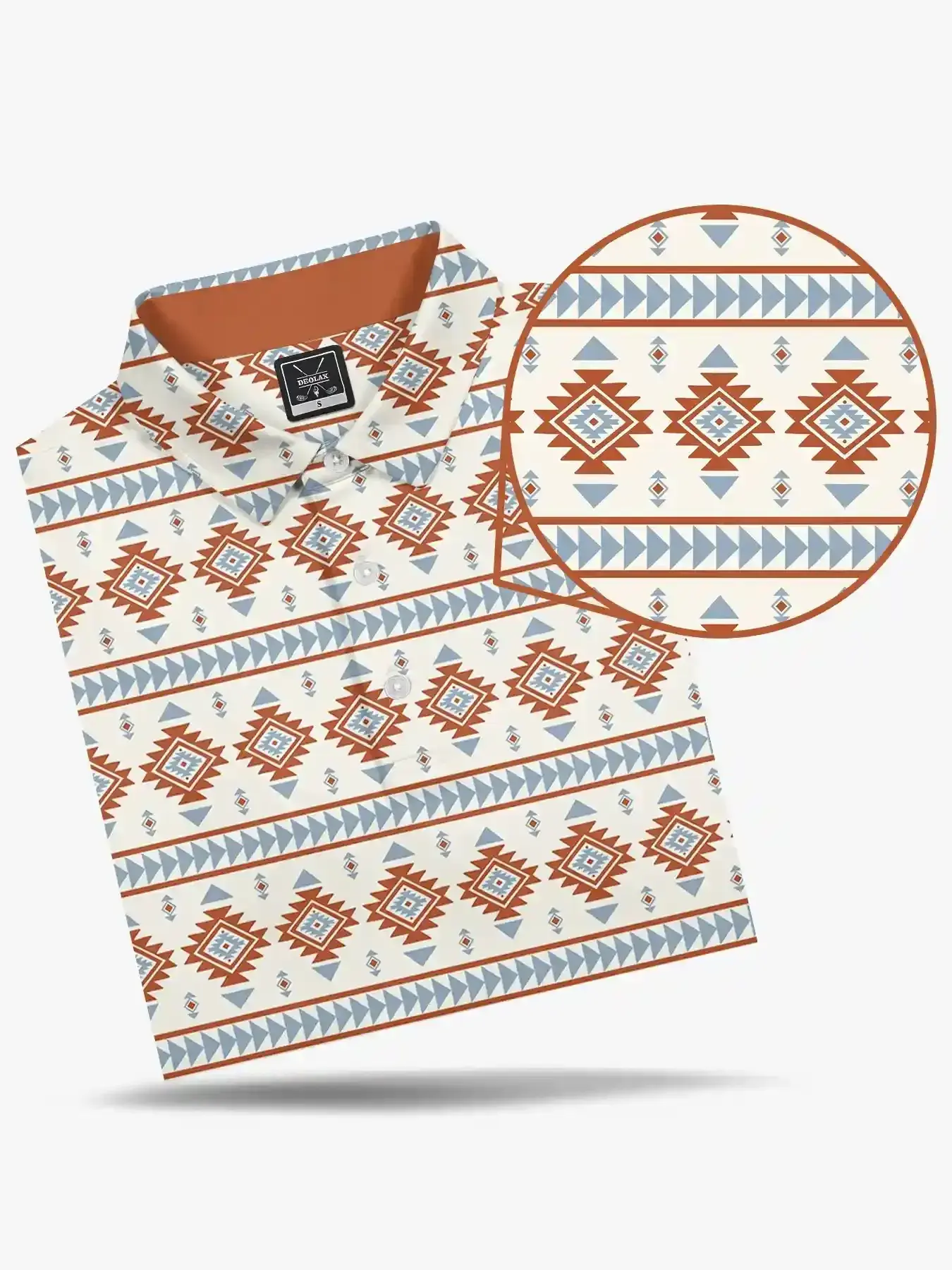 DEOLAX Brand - Southwest-Aztec-Polo | Cream