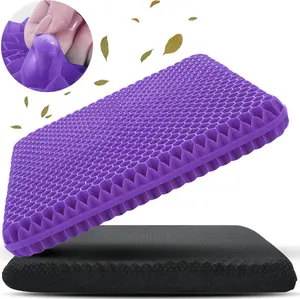 Cooling Gel Seat Cushion for Sciatica & Lower Back Pain – Breathable Honeycomb Cushion for Long Sitting