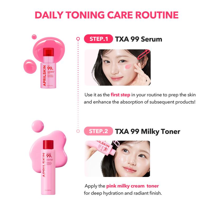 [APRILSKIN official] TXA 99 Niacinamide Creamy Toner | Luminous Creamy Toner | Glowy Glass Skin Pink Korean Skincare Moisture Radiant Comfort Hydrate Moisturize Moisturizer
