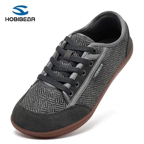 HOBIBEAR Unisex Minimalist Athletic Trainers - Wide Toe Box, 0-Drop Flexible Sole, Breathable Durable Design, Laces, Better Balance, Exceptional Grip, Improves Foot Health, Casual Walking Shoes