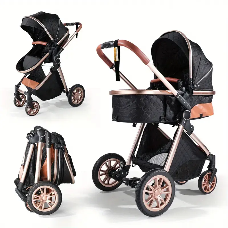 Cochildor Unisex 2 In 1 Convertible Baby Stroller Pram, Newborn to 3T Foldable with Reversible Seat, Shock Absorption, All-Terrain EVA Wheels, Lightweight Polyester Frame, Adjustable, Eco-Friendly for Travel