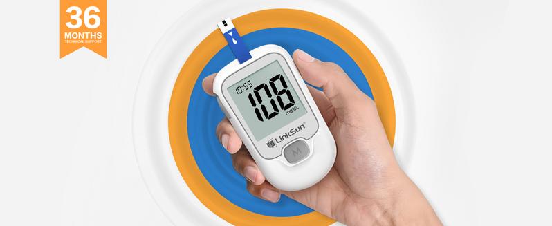 Linksun G-425-1 Blood Glucose Monitor Kit, 100/50 Test Strips &100/50 Lancets, 1 Blood Sugar Monitor, 1 Lancing Device, Diabetes Testing Kit, No Coding,500 Memory, Control Solution, Large Display, Glucometer for Home Use Healthcare