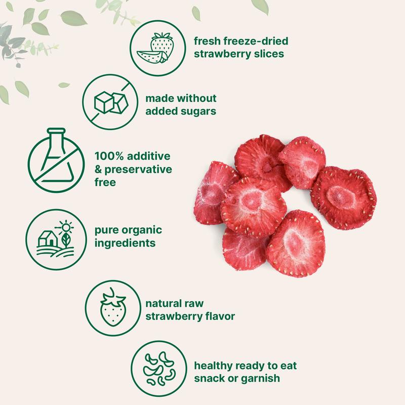 Micro Ingredients Organic Freeze Dried Strawberries Sliced Fruit Snack