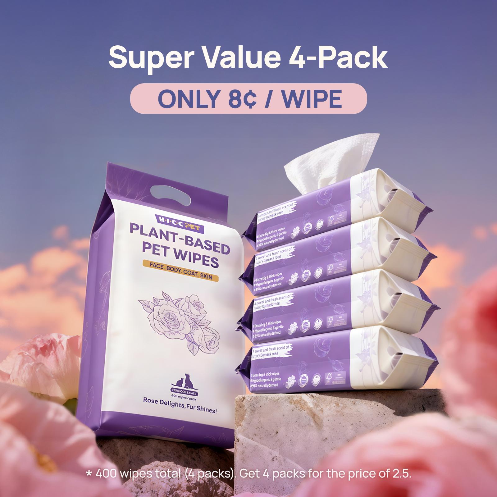 【SpringGlowUp】HICC PET Dog&Cat Moisturizing Wipes, Plant-Based Gentle Deodorizing Nourishes Fur Rose Scent, Biodegradable Sensitive Grooming for Family Pets - Paws 【SpringGlowUp】HICC PET Dog&Cat Moisturizing Wipes, Plant-Based Gentle Deodorizing Nourishes Fur Rose Scent, Biodegradable Sensitive Grooming for Family Pets - Paws