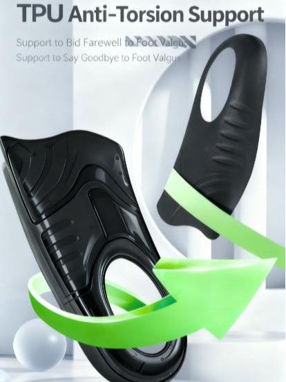 High-Elastic Arch Support Orthotic Insoles for Men & Women - Plantar Fasciitis Relief Shoe Inserts for Comfortable Walking, Standing & Sports