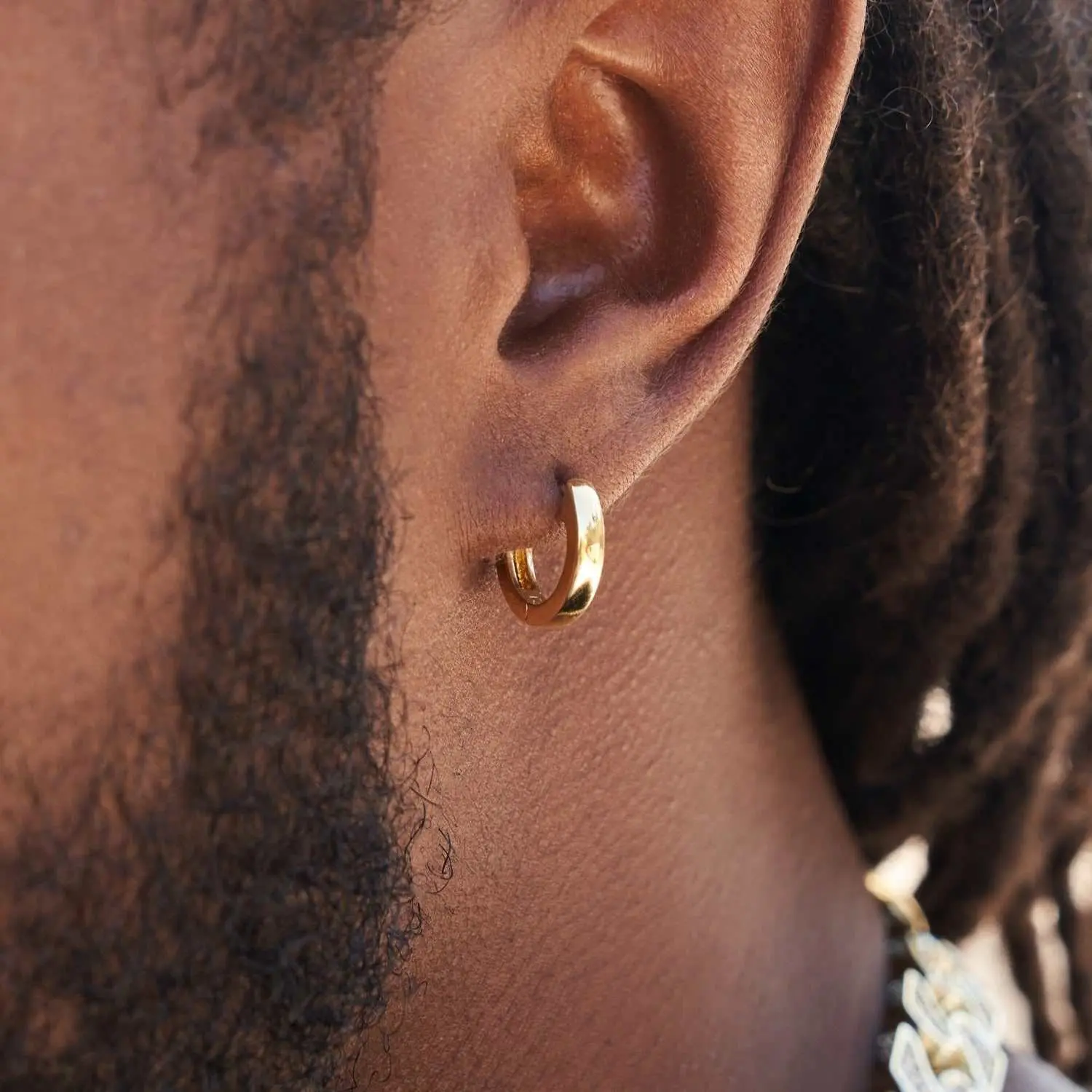 GLD Best-Selling Polished Round Huggie Earrings in Yellow and White Gold - Perfect Gift