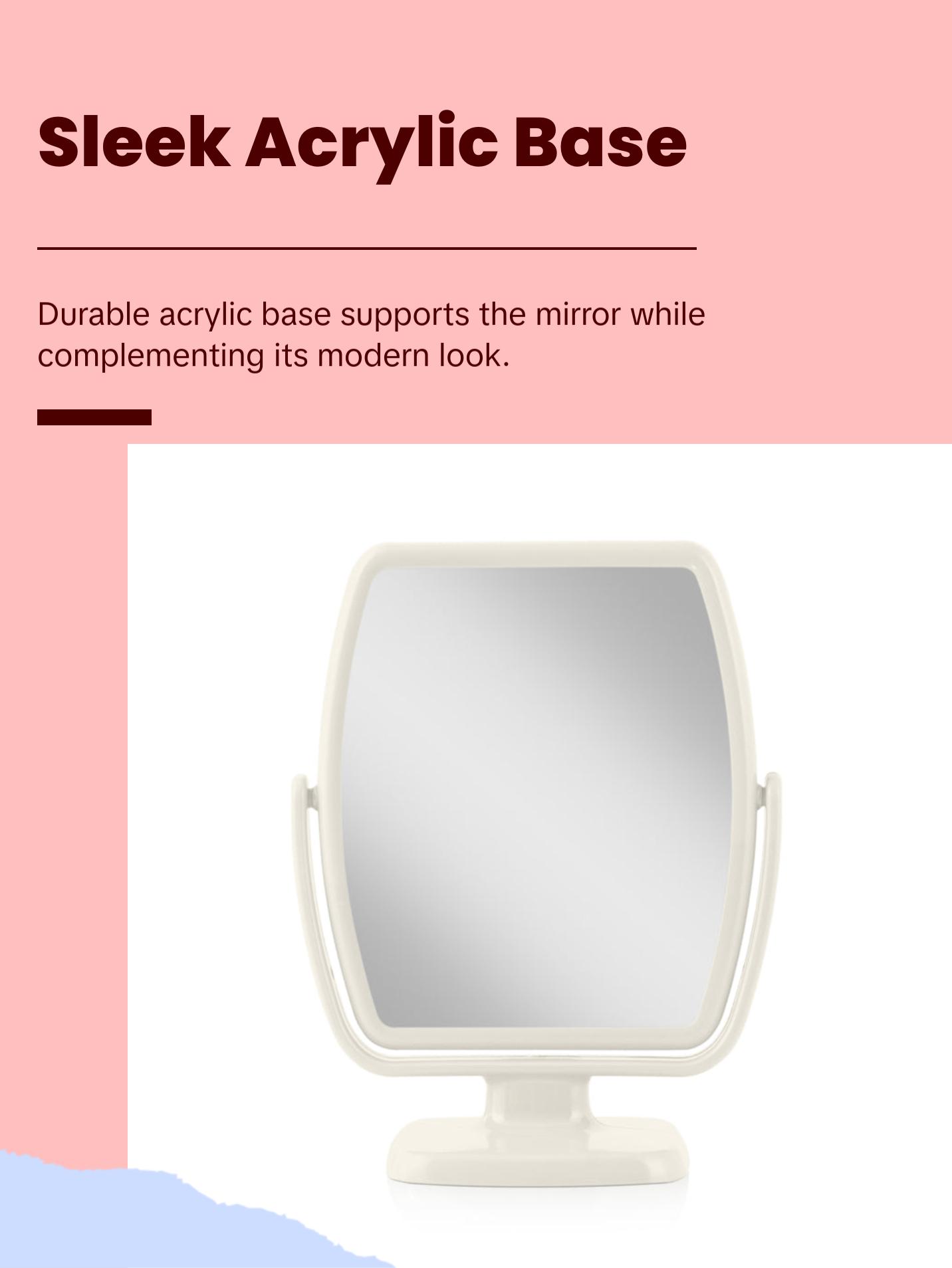 Zadro GEO Vanity Makeup Mirror with 5X/1X Magnification, Geometric Design, 360° Swivel, Optical Glass & Sleek Acrylic Decor bathroom  gadgets