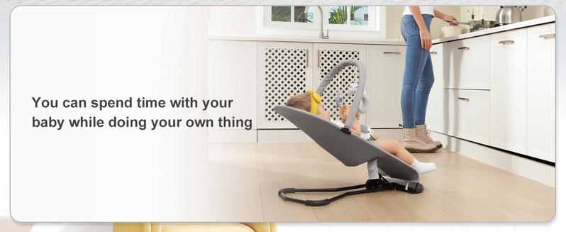 Baby Bouncer, Portable Baby Bouncer Seat for Baby 4-18 Months, 3 Modes for Bouncing or Stationary Use, Infant Chair Rocker with Removable Hanging Toys