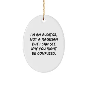 Auditor Gifts from Friends, Funny Oval Ornament for Christmas Unique Gifts, I'm An 'Auditor. Not A Magician But I Can See Why You Might Be Confused.'