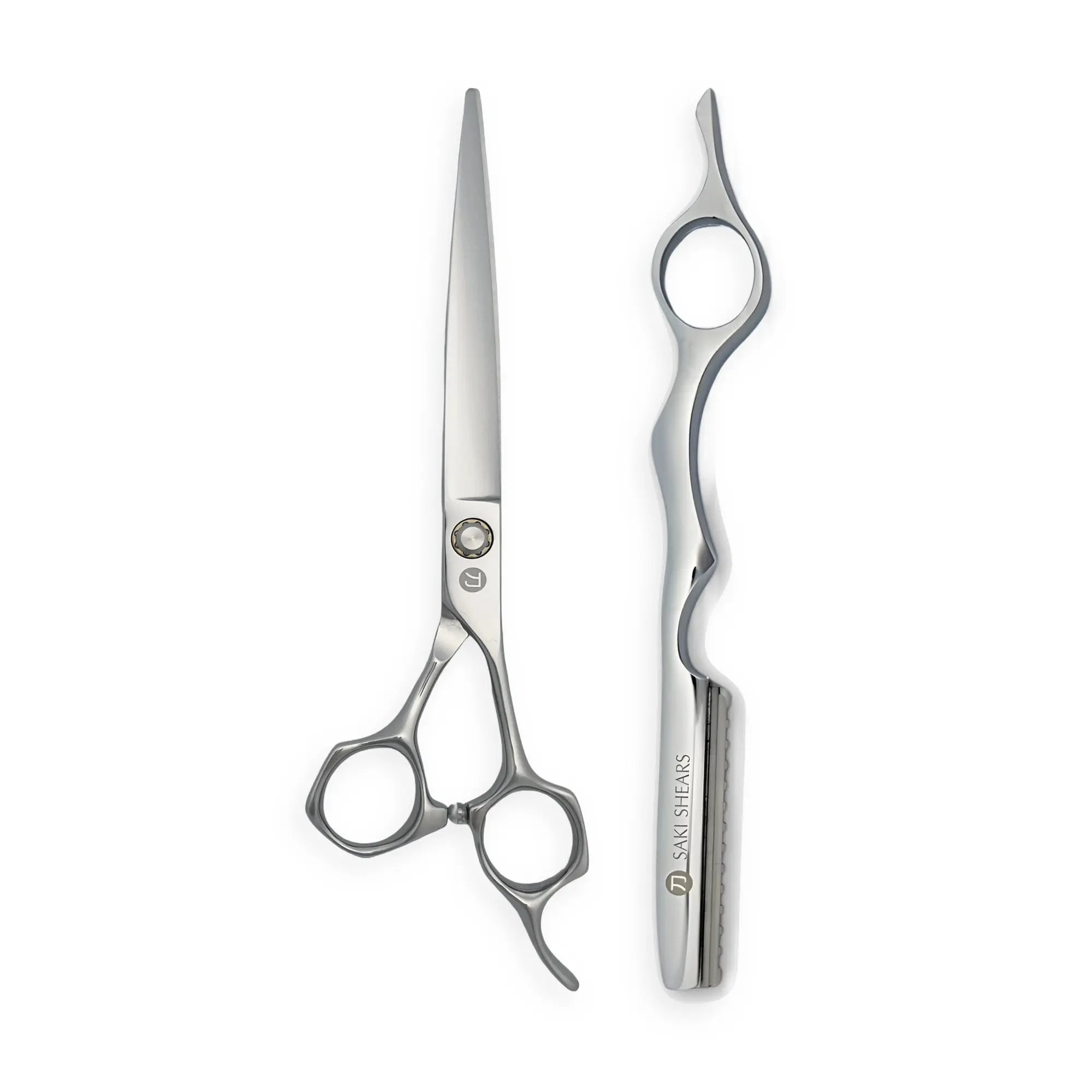 Musashi 6" Hair Cutting Shears & Matching Razor Set — Silver