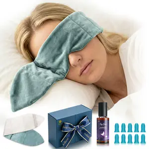 Sleep Eye Mask Gift Kit With Relaxing Spray for Sleep and Noise-Blocking Earplugs for Sleeping,Gentle Pressure Sleep Mask ,Suede Surface Material,Light Blocking Design for Sleeping, Traveling & Relaxation ,Holiday Gifts for Family and Partners