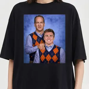 Manning & Nix Step Brother Denver Football Adult and Youth T-Shirt Sweatshirt, Bo Nix shirt, graphic t-shirts, Denver Football merch, Game Day Shirt, men's clothing clothes merch, Streetwear, Gift For Him & Her, Funny Football Gift