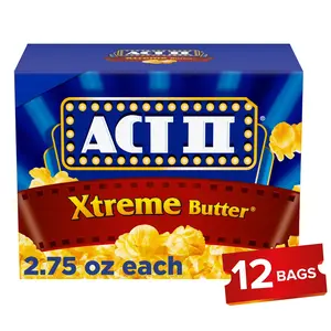 Act II Xtreme Butter Microwave Popcorn, 2.75 oz, 12-Count Bags