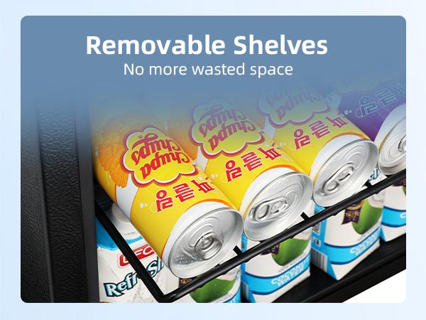 Antarctic Star 1.7 Cu.Ft Beverage Refrigerator 68 Can or 16 Bottle Capacity with Seamless Glass Door, Digital Control & Quiet Compressor, Freestanding Mini Fridge for Bar, Kitchen, Office - Silver