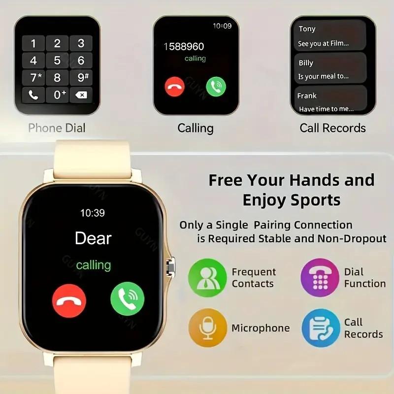 Valentine's Day gift New smartwatch for 2026: Black and pink wearable multi-functional smartwatch with high-definition touchscreen.